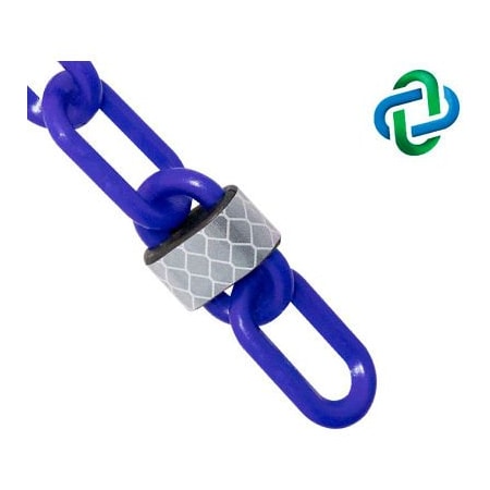 Gec Mr. Chain Reflective Plastic Barrier Chain, 2in x 25 ft, Traffic Blue 52026-25